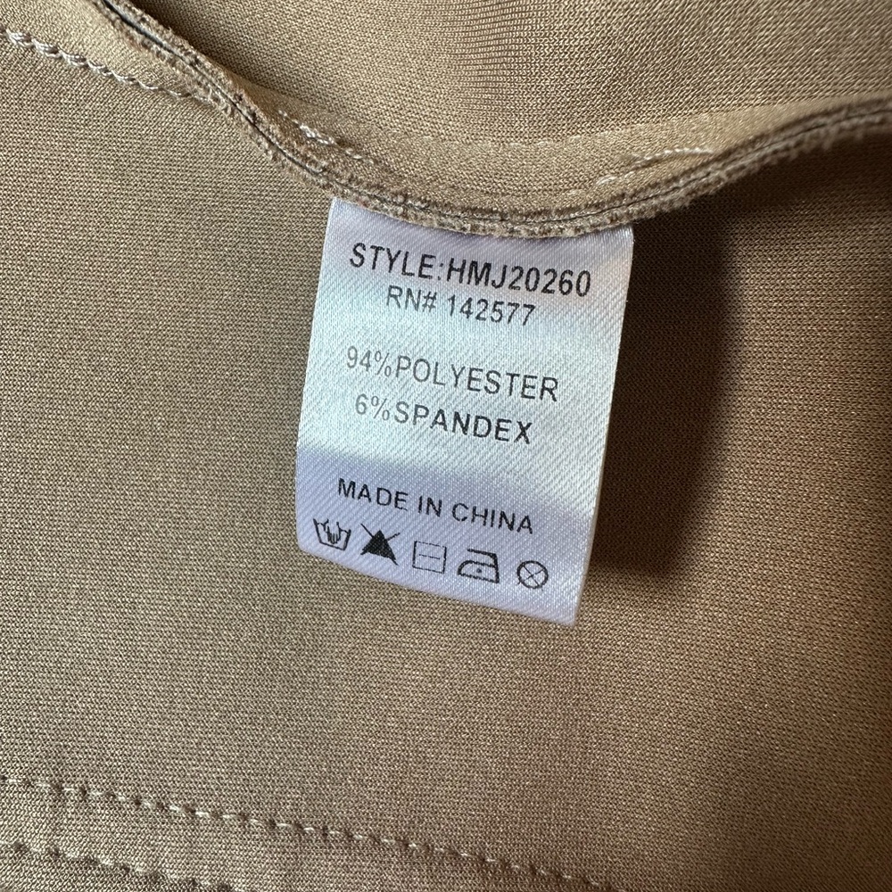 Suede Taupe Beige Blazer Jacket Sz S Minimalist Business Casual Zip Pockets - Picture 10 of 12